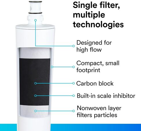 3M Water Filtration Replacement Cartridge for Commercial Ice Maker Machines HF20-S for High Flow Series ICE120-S, Reduces Sediment, Chlorine Taste and Odor, Cysts, Inhibits Scale in Saudi Arabia
