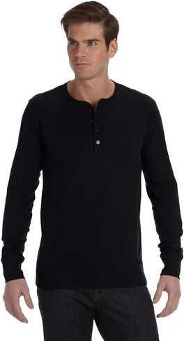 Bella+Canvas 3150 - Long Sleeve Jersey Henley Dark Grey Heather in Saudi Arabia