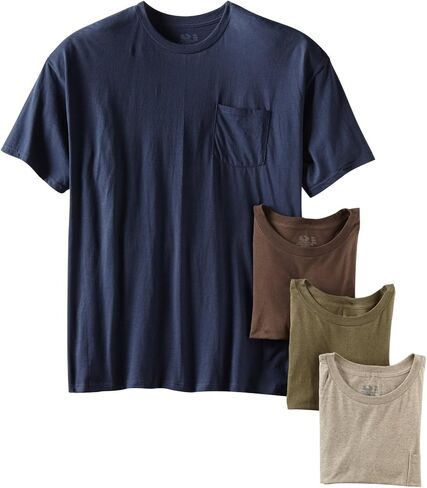 Fruit of the Loom Men's 4-Pack Tonal Blues Pocket T-Shirts in Saudi Arabia