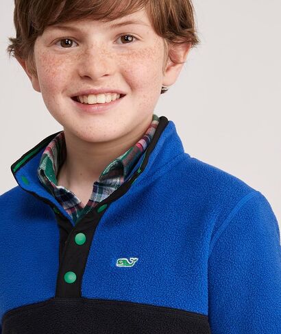 vineyard vines Boys' Color Blocked Harbor Fleece Quarter-snap in Saudi Arabia