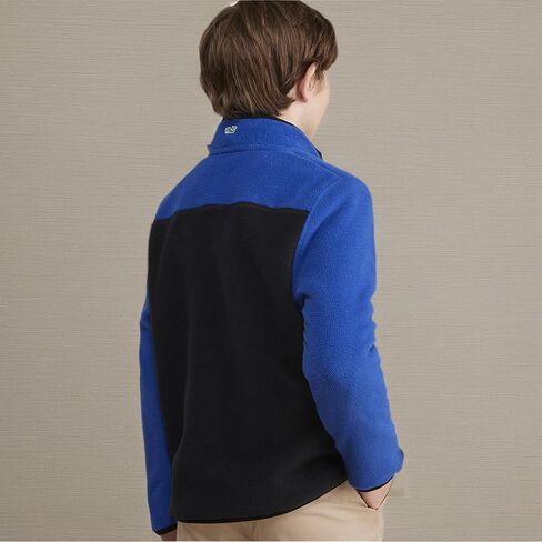 vineyard vines Boys' Color Blocked Harbor Fleece Quarter-snap in Saudi Arabia