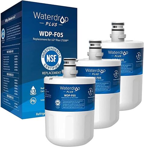 فلتر مياه للثلاجة Waterdrop Plus 5231JA2002A معتمد من NSF 401&53&42، بديل لـ LG® LT500P®، ADQ72910911، ADQ72910901، Kenmore 9890، GEN11042FR-08، 3 فلاتر in Saudi Arabia