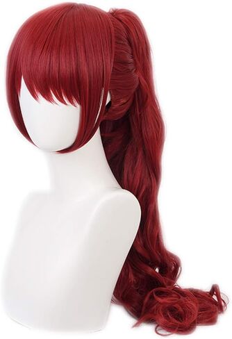 أنيمي فيوليت كاسومي يوشيزاوا Wig Red Wavy Women Clip Clip On Bonytail Party Hair Cosplay Props Accessory Halloween in Saudi Arabia
