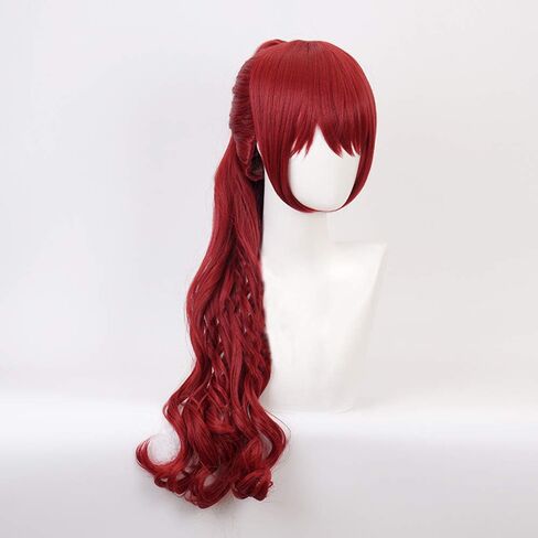 أنيمي فيوليت كاسومي يوشيزاوا Wig Red Wavy Women Clip Clip On Bonytail Party Hair Cosplay Props Accessory Halloween in Saudi Arabia