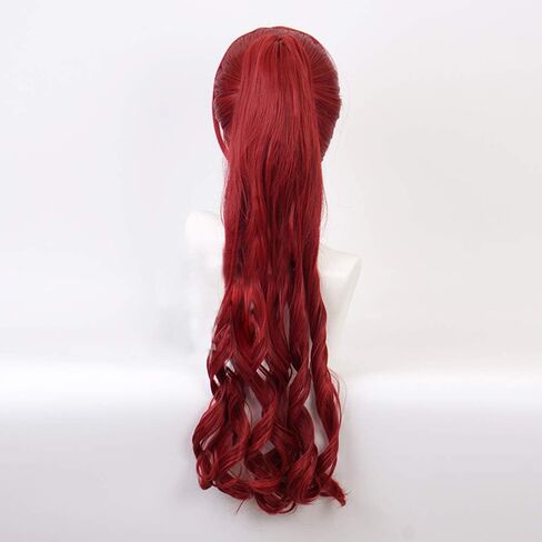 أنيمي فيوليت كاسومي يوشيزاوا Wig Red Wavy Women Clip Clip On Bonytail Party Hair Cosplay Props Accessory Halloween in Saudi Arabia