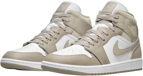 Nike Men's Air Jordan 1 Mid White/Pollen/Black, White/Pollen Rise/Black, 15 in Saudi Arabia