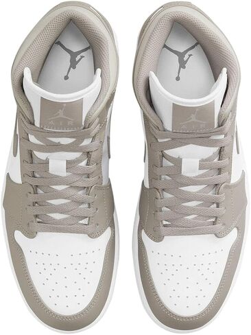 Nike Men's Air Jordan 1 Mid White/Pollen/Black, White/Pollen Rise/Black, 15 in Saudi Arabia