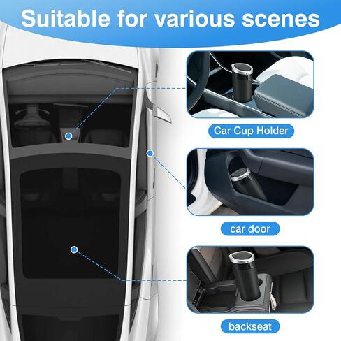Car Trash Can Bin with Lid, 2 Packs Mini Leakproof Garbage Can for Vehicle, Cup Holder Trash Can, Small Trash Bin for Cars, Home, Bedroom, Office(Black) in Kuwait