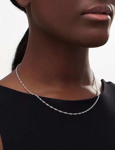 925 Sterling Silver Singapore Chain Lobster Clasp Paperclip Necklace for Women Sparkling Chain 2mm2.5mm3mm4mm5mm Gifts for Her in Saudi Arabia