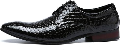Oxford Dress Shoes Men Pointed-Toe Italy Alligator Patent Leather Lace-up Wedding Formal Derby Shoes in Saudi Arabia