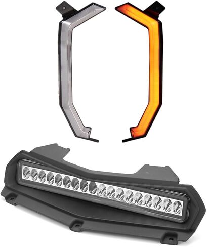 A & UTV Pro LED Hood Scoop Light & Fang Lights for Yamaha Wolverine Rmax 2 Rmax 4 1000 2021 2022 2023 2024 2025 ، إكسسوارات الإضاءة الأمامية لتوقيع الإشارة الأمامية ، 4pcs ، 4pcs in Saudi Arabia