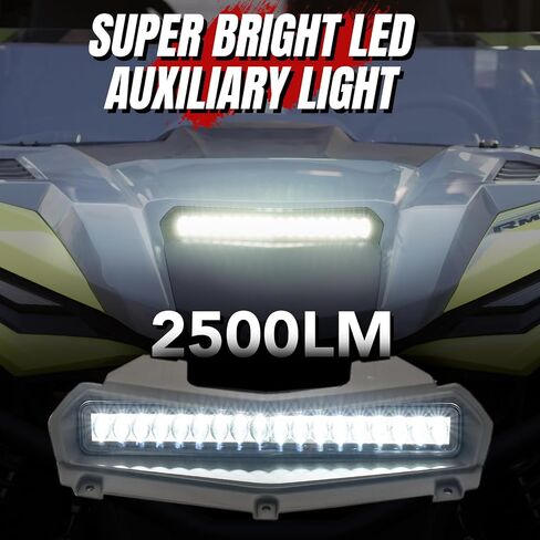 A & UTV Pro LED Hood Scoop Light & Fang Lights for Yamaha Wolverine Rmax 2 Rmax 4 1000 2021 2022 2023 2024 2025 ، إكسسوارات الإضاءة الأمامية لتوقيع الإشارة الأمامية ، 4pcs ، 4pcs in Saudi Arabia