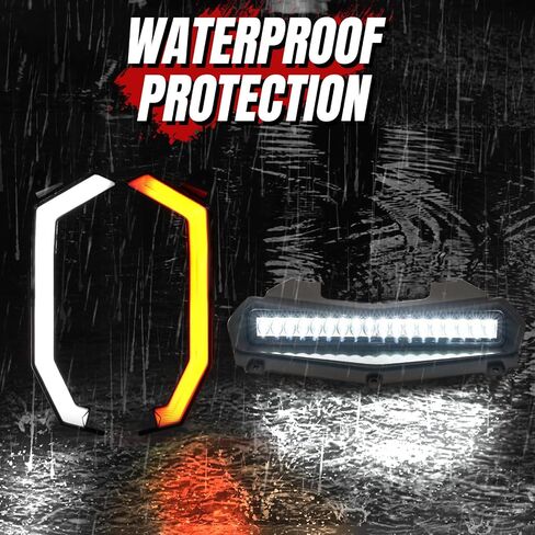 A & UTV Pro LED Hood Scoop Light & Fang Lights for Yamaha Wolverine Rmax 2 Rmax 4 1000 2021 2022 2023 2024 2025 ، إكسسوارات الإضاءة الأمامية لتوقيع الإشارة الأمامية ، 4pcs ، 4pcs in Saudi Arabia