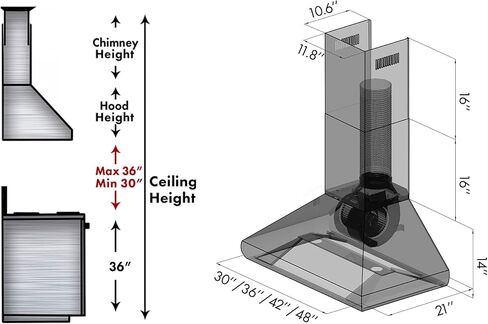 Z Line 687-RD-36 1200 CFM Wall Mount Range Hood with Remote Dual Blower, 36", Stainless Steel in Saudi Arabia