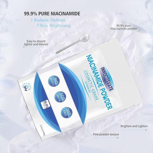 99.9% Pure Niacinamide Powder (Vitamin B3),Cosmetic Grade, Sensitive Skin-Friendly, Multi-Purpose DIY Skincare Solution in Saudi Arabia