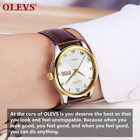 OLEVS Watch for Men Stainless Steel Business Dress Analog Quartz Men Watch Large Face Day Waterproof Luminous Classic Wrist Watch in Saudi Arabia