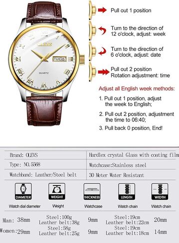OLEVS Watch for Men Stainless Steel Business Dress Analog Quartz Men Watch Large Face Day Waterproof Luminous Classic Wrist Watch in Saudi Arabia