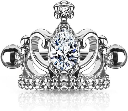 Pierced Owl 16GA Stainless Steel Tear Drop CZ Crystal Tiara Cartilage Helix Cuff Earring (Rose Gold Tone) in Saudi Arabia