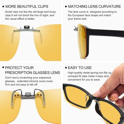 نظارات القيادة الليلية بمشبك مضادة للوهج مع ضوء ازرق مستقطبة للنظارات الطبية in Kuwait