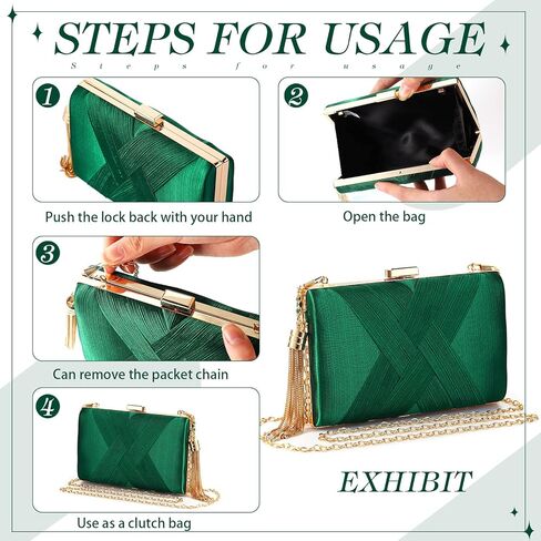 Jadive 5 Pcs Evening Bags for Women Satin Shawl Wrap Jewelry Set, Evening Bag Earrings Necklace Ring for Wedding Bridal Dresses Prom Night out Party Vintage Banquet Accessories in Kuwait
