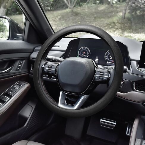 Car Steering Wheel Cover, Soft Odorless Silicone Leather Texture Steering Cover, Car Steering Wheel Protector, 12.5-18.5In Car Accessories Universal Car Accessory for Diverse Cars (Dark green) in Saudi Arabia