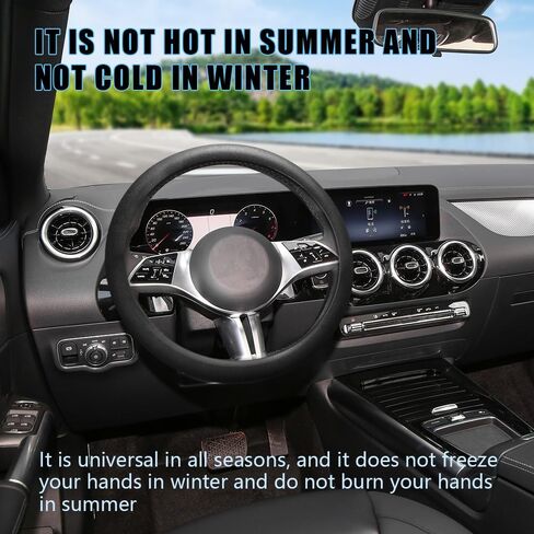 Car Steering Wheel Cover, Soft Odorless Silicone Leather Texture Steering Cover, Car Steering Wheel Protector, 12.5-18.5In Car Accessories Universal Car Accessory for Diverse Cars (Dark green) in Saudi Arabia