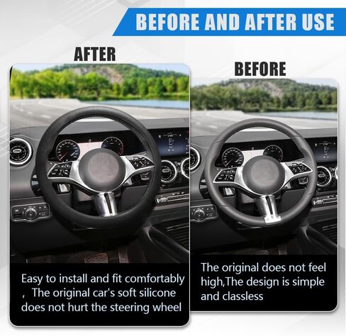 Car Steering Wheel Cover, Soft Odorless Silicone Leather Texture Steering Cover, Car Steering Wheel Protector, 12.5-18.5In Car Accessories Universal Car Accessory for Diverse Cars (Dark green) in Saudi Arabia