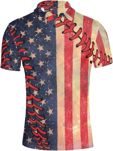 HUGS IDEA Men's Regular-Fit Quick-Dry Golf Polo Shirt Art Floral Pattern Short Sleeve in Kuwait