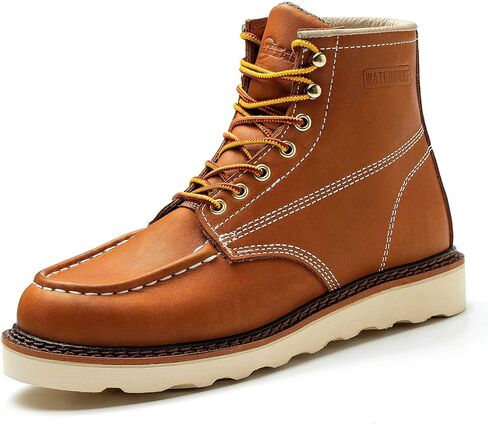 أحذية العمل ACDSAF للرجال مقاومة للانزلاق 6 "جلد ناعم اصبع القدم مقاوم للماء أحذية سلامة العمل أحذية بناء غير قابلة للتدمير in Kuwait