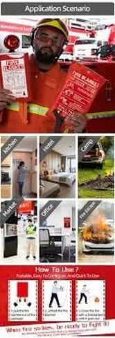Emergency Fire Blanket for Kitchen Safety, Fire Protection and Extinguishing, Red in Saudi Arabia