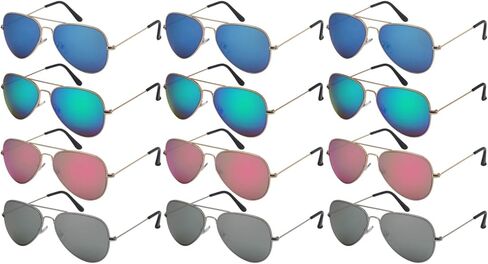 Edge I-Wear 12 Pack Aviators Bulk Sunglass Men Pilot Spring Hinge Wholesale Sunglasses (N25095A-PRV) in Saudi Arabia