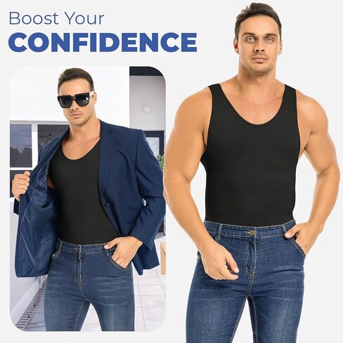 Mens Full Body Shapewear Bodysuit Shaper Underwear Slimming Compression Thigh Slimmer Shorts Tummy Control Fajas Sleeveless in Saudi Arabia