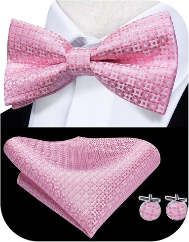 Hi-Tie Bow Ties for Men Pre-tied/Self-Tied Bowties Pocket Square Cufflinks Set Wedding Party in Saudi Arabia