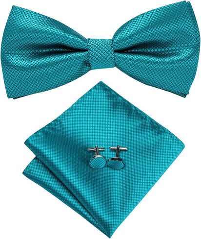 Hi-Tie Bow Ties for Men Pre-tied/Self-Tied Bowties Pocket Square Cufflinks Set Wedding Party in Saudi Arabia