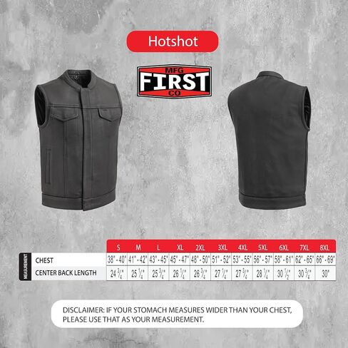 First Manufacturing Platinum Series Men's Hot Shot Leather Vest (,) in Saudi Arabia