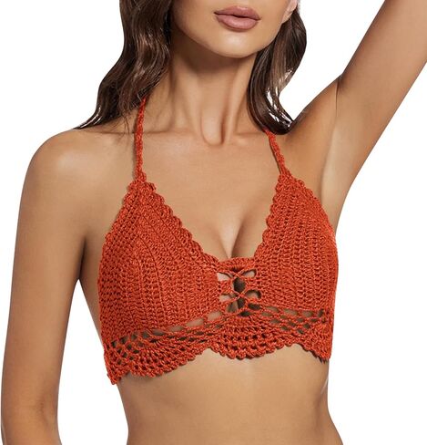 المرأة الكروشيه بيكيني الرسن Bralette عاريات قاتيل ممسكات برا توبس صيف بيتش. in Kuwait