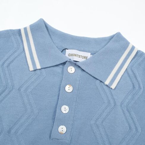 قميص بولو عتيقة من Oxknit Men ، قميص قوميس بولو على غرار الستينيات من القرن الماضي in Kuwait
