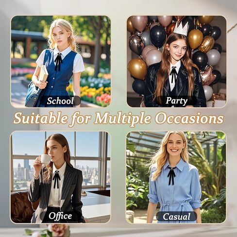 Bow Tie for Women Adjustable Womens Bow Tie, Solid Color Ribbon Ties for Women School Uniform Cosplay Costume in Saudi Arabia