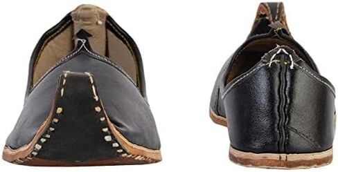 Ethnic Vibes Mens Kolhapuri Leather Jutti Mojari Ethnic Indian Khussa Flat Shoes US Size 7-12 (Multicolor) in Kuwait