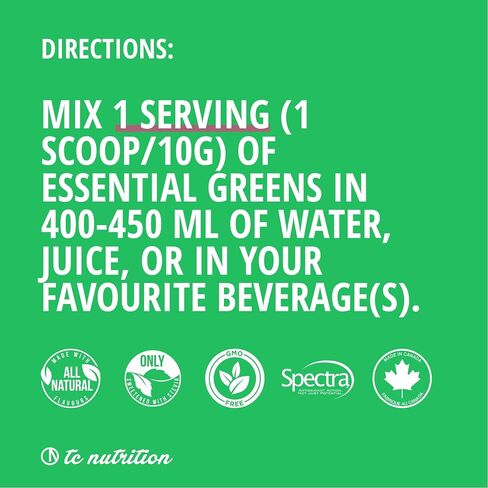 Essential Greens Powder | Optimize Health + Energy | Spectra, Organic Matcha, Spirulina, More | Probiotics & Digestion Support, Antioxidants | Stevia Sweetened, Saskatoon Berry,30 Serv, Non-GMO, Vegan in Saudi Arabia