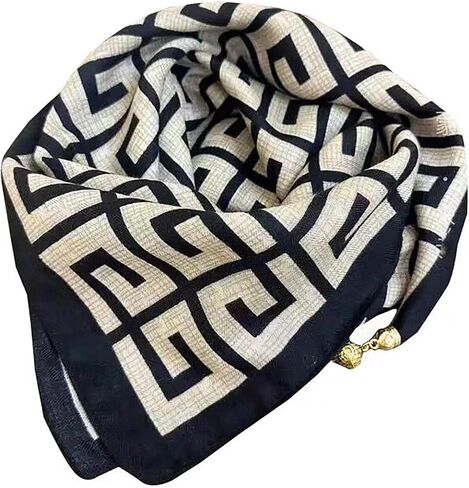 Women's Scarf Magnetic Clasps Winter Stylish and Versatile Neck Scarf Warm and Cozy 27.5 * 27.5 Inches in Saudi Arabia