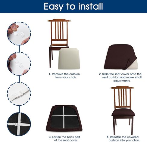 أغطية مقعد الكرسي المقاوم للماء Yikko ، والتحقق من أغطية مقعد Jacquard Ekedalen لتناول الطعام في مطعم المطبخ ، واقي وسادة مقعد كرسي قابل للغسل القابل للإزالة (2 ، أخضر) in Kuwait