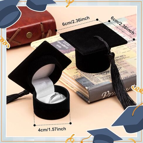 Henoyso 1 PCS High School Draduation Hat Ring Box for Jewelry Gift Giftuation Gift Box High School Class Ring Ring Box Creative for Class 2025 Greg in Kuwait