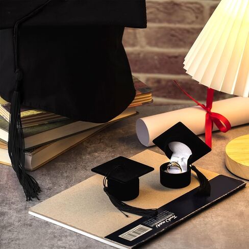 Henoyso 1 PCS High School Draduation Hat Ring Box for Jewelry Gift Giftuation Gift Box High School Class Ring Ring Box Creative for Class 2025 Greg in Kuwait