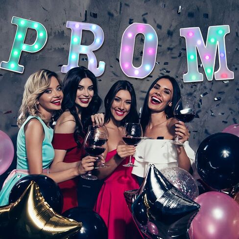 Kathfly 4 PCS LED LED LED LITTER 3D EXTRA LARGE PROM 2025 TILL UP Sign Scquee Letters Decorations for 2025 التخرج لحزب المستلزمات (أبيض) in Kuwait