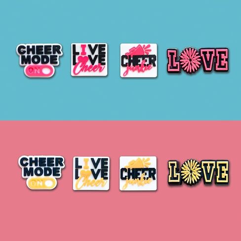 Cheerleader Rainbows Black Girls Butterfly Shoe Charms Fit for Croc Clog Sandals Decoration, Insects Transportation Food Make-up Shoe Charms for Party Favor in Kuwait