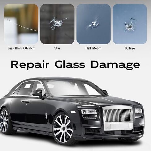 Hotoo Windshield Repair Kit for Chips and Cracks, Glass Repair Liquid for Cracks, Deliver Flawless Repairs for Chips Bullseye and Star Cracks with Rapid Precision, Glass Repair Suction Base in Kuwait