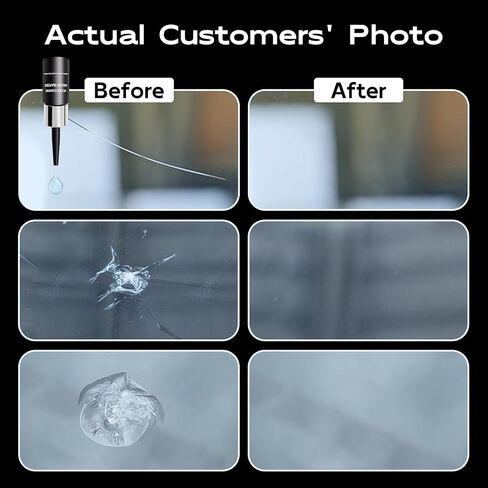 Hotoo Windshield Repair Kit for Chips and Cracks, Glass Repair Liquid for Cracks, Deliver Flawless Repairs for Chips Bullseye and Star Cracks with Rapid Precision, Glass Repair Suction Base in Kuwait