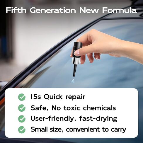 Hotoo Windshield Repair Kit for Chips and Cracks, Glass Repair Liquid for Cracks, Deliver Flawless Repairs for Chips Bullseye and Star Cracks with Rapid Precision, Glass Repair Suction Base in Kuwait