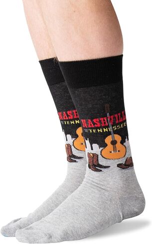Hot Sox mens Artist Series Novelty Fashion Casual Crew Dress Sock, Sunday Afternoon (Dark Brown), 12-Jun US in Saudi Arabia
